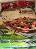 Deil sun Pizza Bases Thin&amp;Cripsy แผ่นแป้งพิซซ่า บางกรอบ 4 pcs