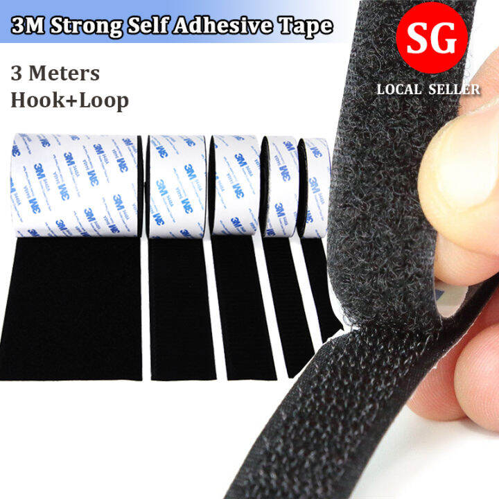 🇸🇬【SG stock】3M Velcro Tape Strong Self Adhesive Velcro Strip Velcro