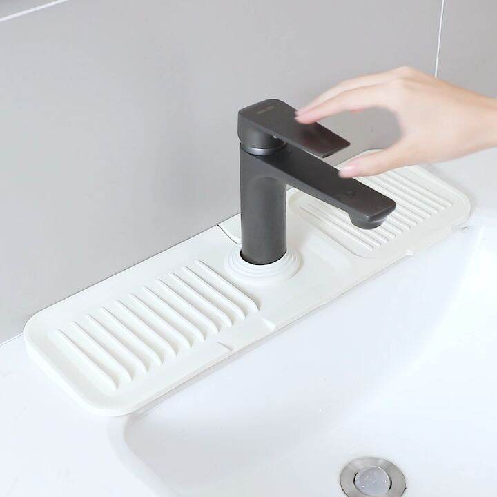 Kitchen Sink Splash Guard Behind Faucet, Silicone Sink Faucet Splash ...