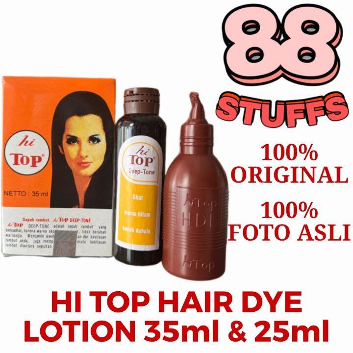 HI TOP Semir Hair dye Lotion Natural Black Semir Hitam Pewarna Hitam