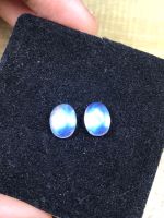 คู่มูนสโตนสีน้ำเงินธรรมชาติ 9x7 มม 9x7mm natural blue moonstone pair