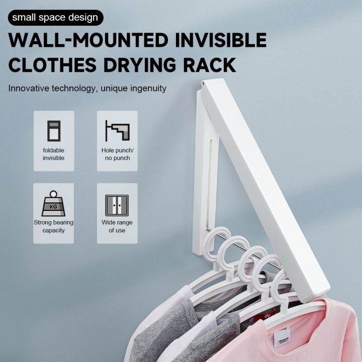 Drying Rack Wall Mounted Retractable Clothes Hanger clothes storage