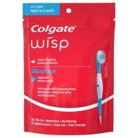 พร้อมส่งที่ไทย! Colgate Max Fresh Wisp Disposable Mini Toothbrush, Peppermint - 24 Count แปรงสีฟันพร้อมยาสีฟันแบบพกพา