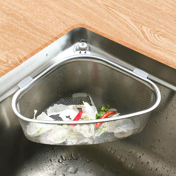 Stainless Steel Kitchen Sink Garbage Filter Net Triangle Sink Drain