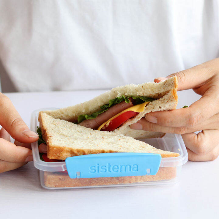 New Zealand Imported Sistema Sandwich Box Toast Bento Box Salad Fruit