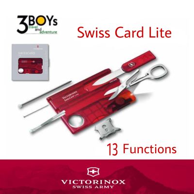 Victorinox Swiss Card Lite with LED Light 0.7300.T มีดพก 13 ฟังก์ชั่น สวิสการ์ด มีไฟ Led ของใหม่ ของแท้100%