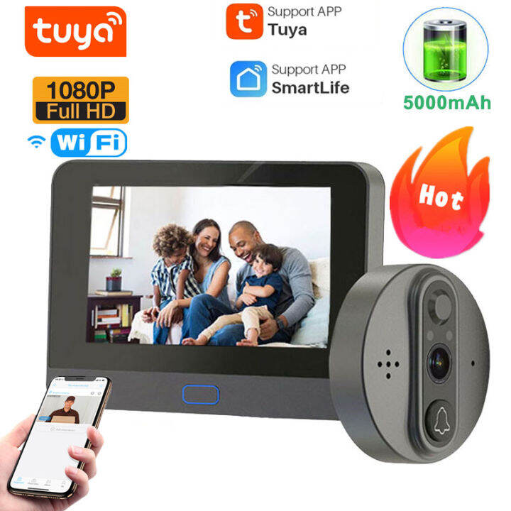 Tuya Smart Home Digital Peephole Door Viewer WIFI Wireless 4.3 inch LCD