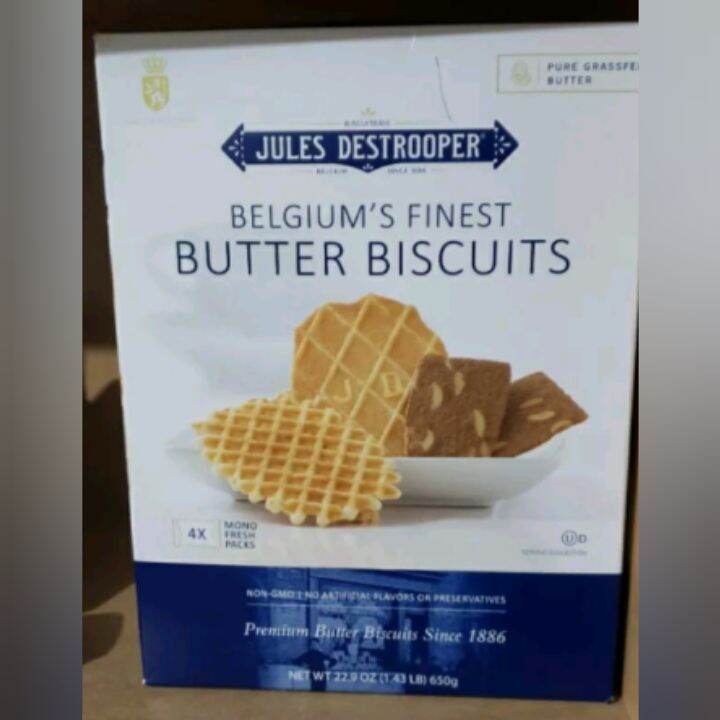 Jules Destrooper 650 grams Butter Crisps(2), Butter Waffles, Almond