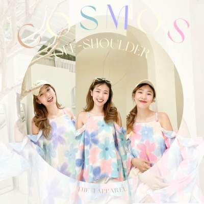 🧡Cosmos off-shouder🩵สายเดี่ยวเปิดไหล่สุดคิวท์ (305.-)