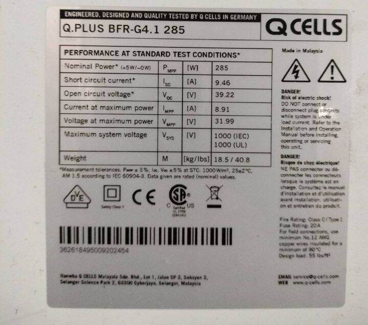 แผงโซล่าเซลล์solar-cell-แผงชนิด-โพลี-poly-285วัตต์-มือสองคุณภาพใหม่-ไฟออกเต็ม-ไม่มีรอยหอยทาก