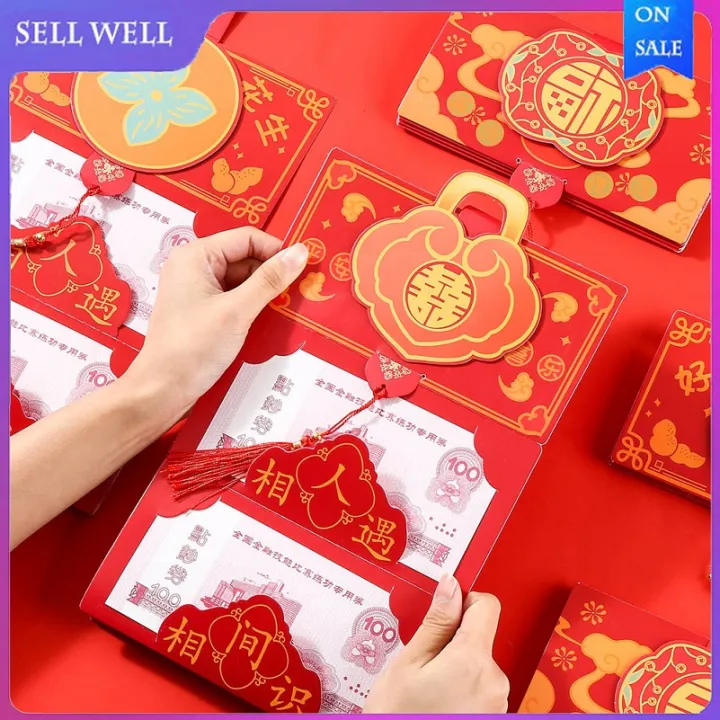 Valink Foldable Red Envelopes 2023 Spring Festival Gift Money Bag Year