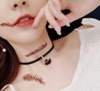 (พร้อมส่งจากไทย) แทททู ฮาโลวีน Halloween Tattoo รอยแผล ติดผิว ฮัลโลวีน สติกเกอร์