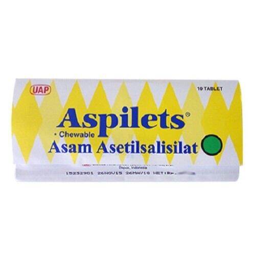 Aspilets Chewable Pengencer Darah Penurun Demam Per Strip 10 Tablet ...