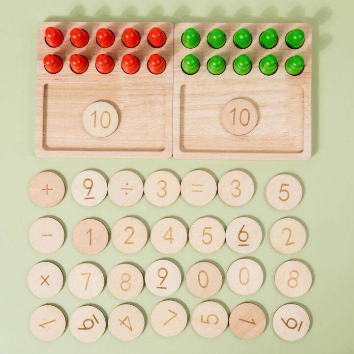 Montessori Math Ten Frame Set Counting Pegs Addition and Subtraction
