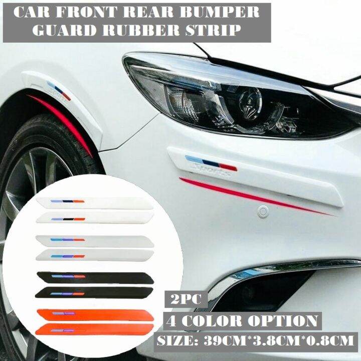 Car Bumper Protector Rubber Carbon Fiber Front Rear Bumper Lip Car Side
