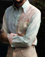 pastel linen button-down collar long sleeve shirt พาสเทลเชิ้ตผ้าลินินปกกระดุมแขนยาว