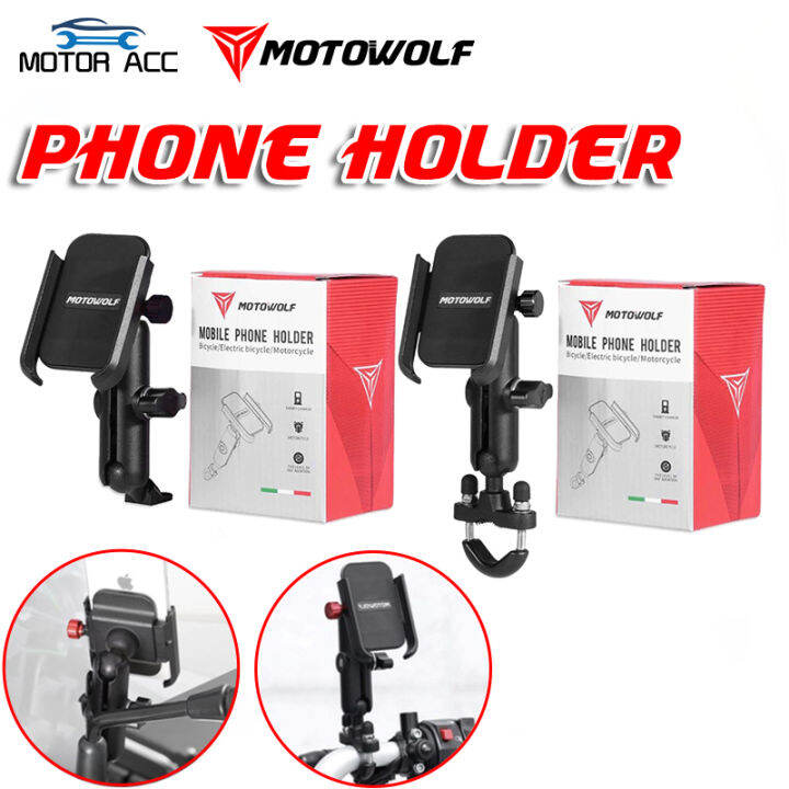 MOTOWOLF CELLPHONE HOLDER V3 CLAMP TYPE/SIDEMIRROR TYPE | Lazada PH