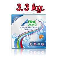 Xtra Wash เอ็กตร้า วอช ผงซักฟอก ขนาดใหญ่ 3.3 กก. มีน้ำยาปรับผ้านุ่มในตัว สารป้องกันสนิม ป้องกันคราบสกปรกที่หลุดออกกลับมาติดซ้ำ ขจัดคราบฝังแน่นได้ดี ด้วยสารไบโอ-เอ็นไซม์ แอคทีฟออกซิเจน และไบโอ-แอคทีฟ