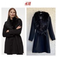 เสื้อโค้ท OVERCOAT โค้ทวูลกันหนาว โค้ทยาว trench coat สีดำ ❄️แบรนด์✨ H&amp;M✨  แท้?% (WY1069
