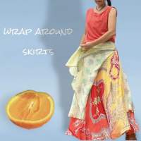 BOHO กระโปรงส่าหรีย้อนยุค ย้อนกลับได้ Saree India Wrap skirt 【midium length】