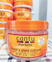 พร้อมส่ง Cantu Shea Butter for Natural Hair Define &amp; Shine Custard 340g Free from sulphates, silicones, parabens and mineral oil.