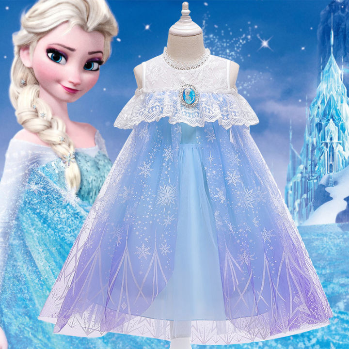 Váy Công Chúa Elsa Bé Gái Trang Phục Mùa Hè Lễ Phục Elsa Frozen ...