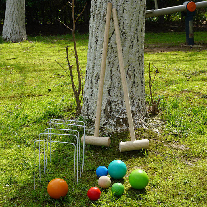 Gate Ball Roque Croquet Pole Wooden Accessories Outdoor Sports Children