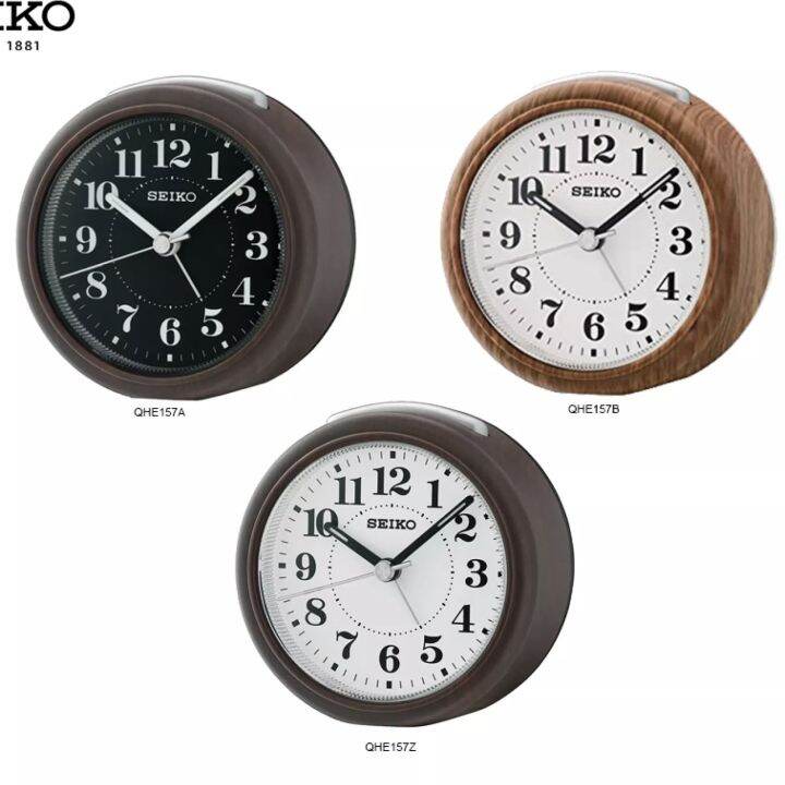 seiko-clock-quiet-sweep-snooze-นาฬิกาปลุก-รุ่น-qhe157a-สีน้ำตาลเข้ม-ลายไม้-หน้าปัดดำ-qhe157z-สีน้ำตาลเข้ม-ลายไม้-หน้าปัดดำ-รับประกันศูนย์1ปี