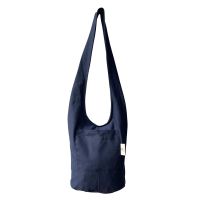 Navy Blue Cotton Canvas Monk Hippie Crossbody Yoga Bag น้ำเงินผ้าฝ้ายผ้าใบพระภิกษุสงฆ์ฮิปปี้ Crossbody กระเป๋าโยคะ