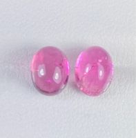 3.02cts พลอยทับทิมทัวร์มาลีนหลังเบี้ย 8x6mm คู่ pink tourmaline 8x6mm pair 100% natural gemstone