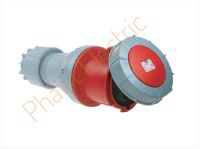 Haco เต้ารับต่อกลางทางชนิดกันฝุ่น Haco IP67 PCE 234-6 /Haco Power Plugs With Cable Lock Gland Position Of Earth Contact 234-6, 63A, 400V, 4Pin ( 3P+E )Red