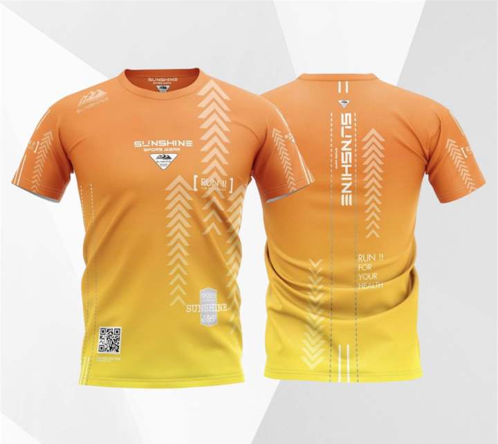สีเหลืองส้ม-เสื้อกีฬา-เสื้อวิ่ง-รุ่นใหม่