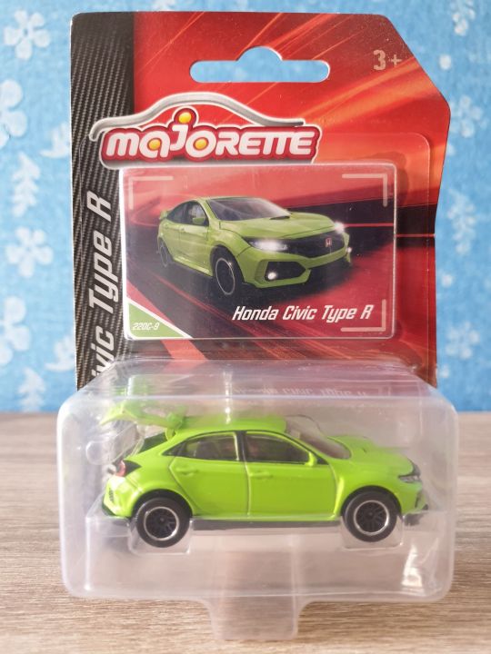 โมเดลรถเหล็ก-majorette-honda-civic-type-r-series-honda-civic-type-r-220c-9-green-สีเขียว-สีเขียวอ่อน-เปิดท้ายรถได้-โมเดลรถสะสม