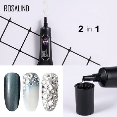 Rosalind Rhinestone Top Coat Glue /กาวติดอะไหล่ แบบ 2 in 1 กาว+ท็อปโค๊ด ในตัว แบบหลอด ใช้ง่าย ติดแน่น ขนาด 8 ml.