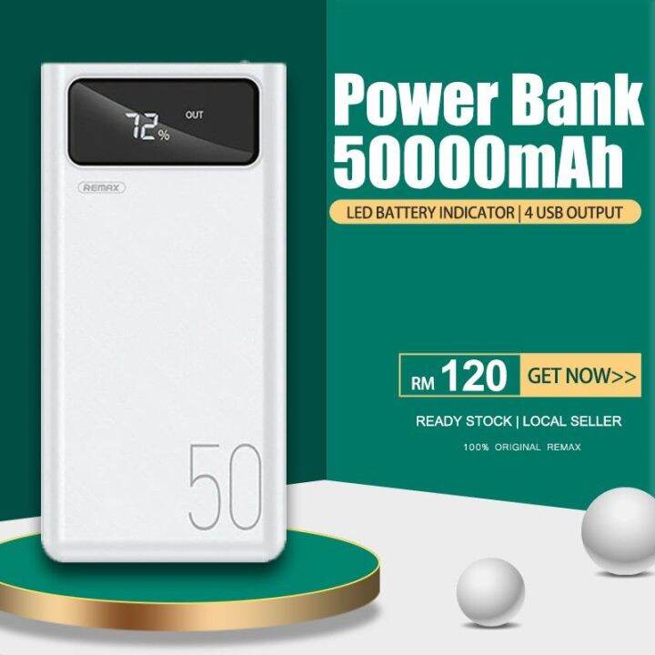 𝟱𝟬𝟬𝟬𝟬𝗺𝗔𝗵!! Original Remax Power Bank Fast Charge 50000mAh RPP162 | 50k ...