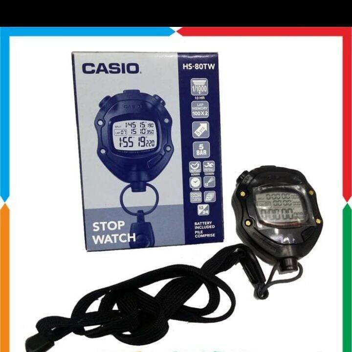 CASIO STOPWATCH HS 80 TW STOPWATCH 100 LAP PENGHITUNG WAKTU ORIGINAL Lazada Indonesia