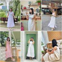 *พร้อมส่ง* sbrown.project - BONBON เดรสยาว ใส่ได้ 2 ด้าน + เชือก 1 เส้น (textured fabric)