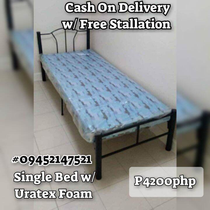 cash on delivery single bed with uratex foam Lazada PH