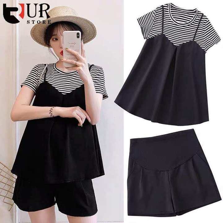 MATERNITY TWO PIECE SET SHORTS /MATERNITY SUIT PREGNANT LOOSE CASUAL