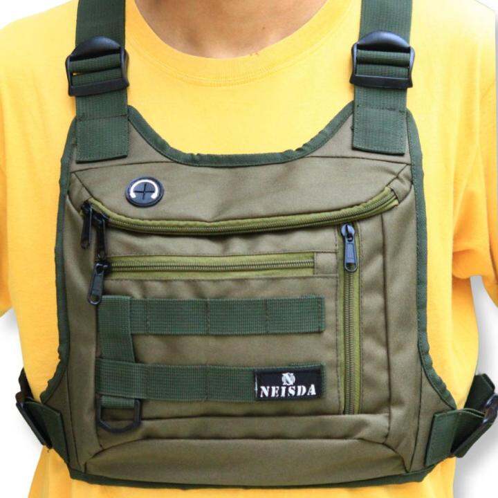 Tas Dada Tactical Pria Chest Bag Neisda Mercury Green Black Cream