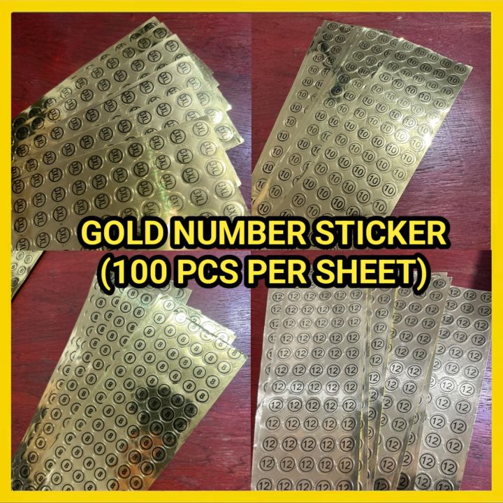 Gold Number Stickers | Sticker