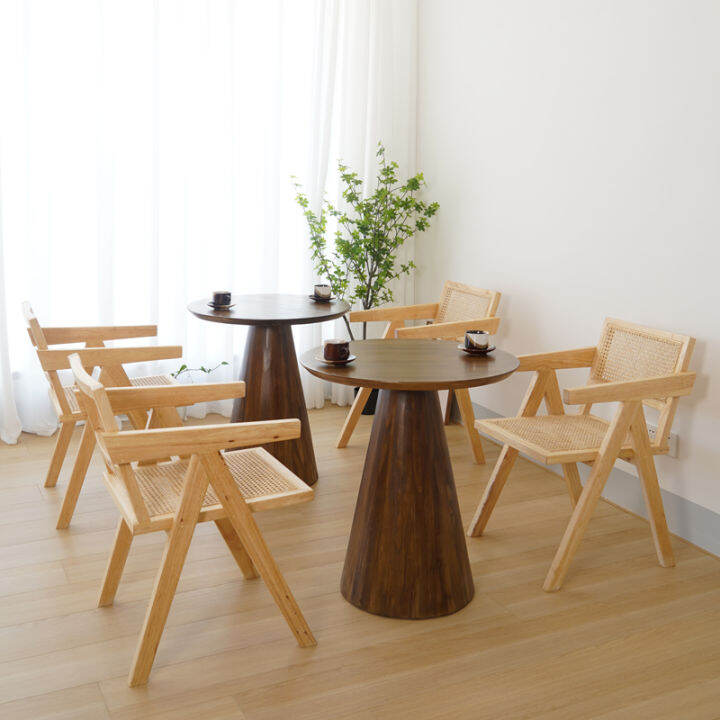 Nordic Solid Wood round Dining Table Home Coffee Shop round Table Sofa