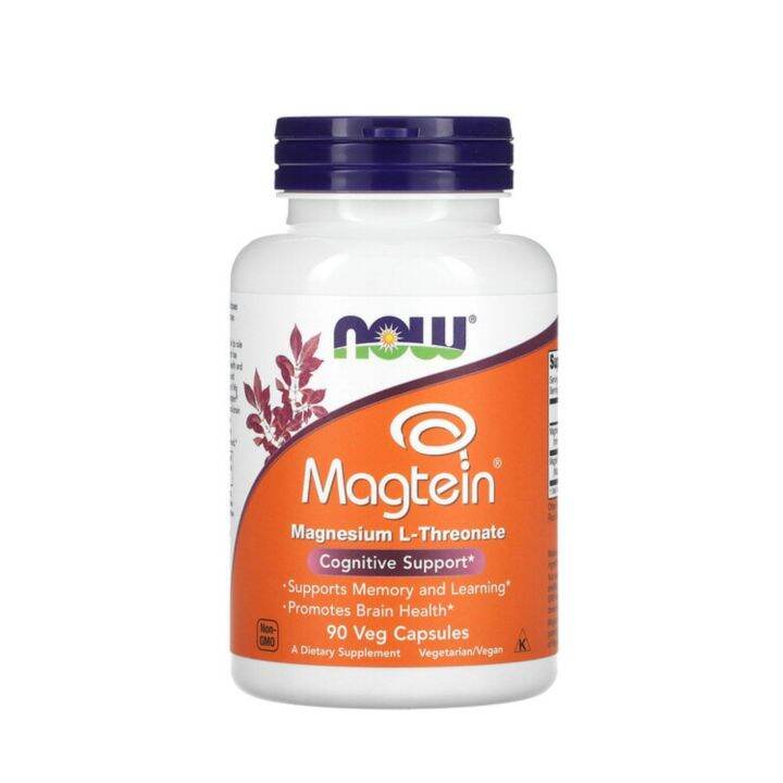 Magtein Magnesium L=Threonate 90 Veg Capsules (Now Foods) Lazada.co.th