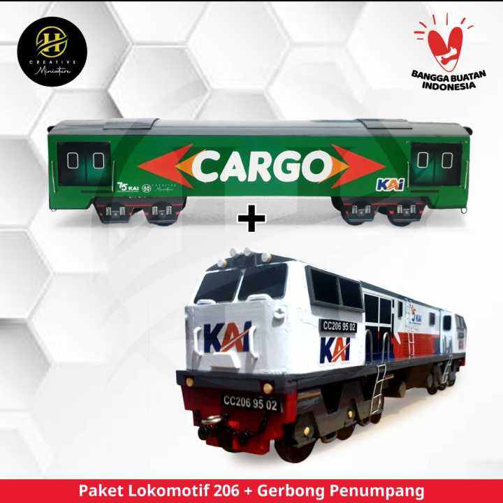 paket miniatur kereta api Indonesia livery cc206 +gerbong | Lazada ...