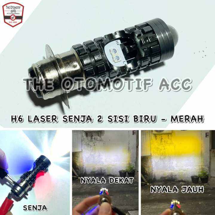 Lampu Depan Laser H Laser Hi Lo Jauh Dekat Senja Sisi Biru Merah