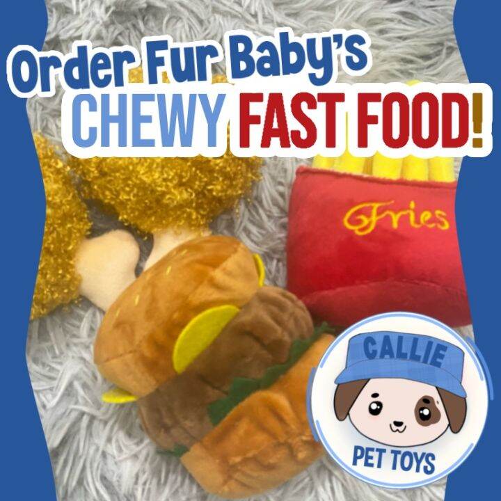 Pet dog chew toy fast food chicken fries and burger meal set Lazada PH