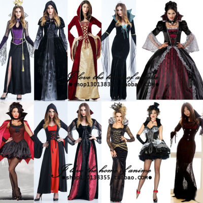 Halloween Clothing Adult Female Witch Long Skirts Cosplay Princess Dress Witch Vampire Clothing