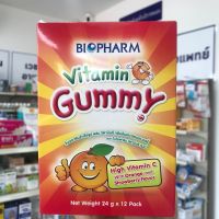 BIOPHARM GUMMY VITAMIN C เยลลี่วิตามินซี เม็ดเคี้ยว สำหรับเด็ก 1 กล่อง(12ซอง) ซองละ8เม็ด [ไม่บรรจุกล่อง-ลดค่าขนส่ง]