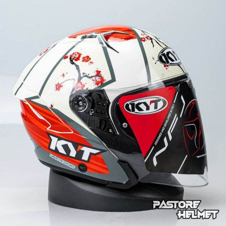 Helm KYT NFJ Xavi Sakura / NFJ Xavi Sakura / KYT Half Face / Produk