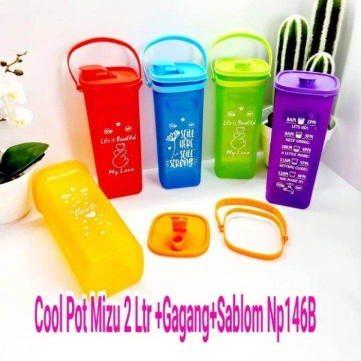 Botol Minum 2 Liter / Coolpot Mizu / Baik Minum Kulkas 2 Liter + Gagang ...